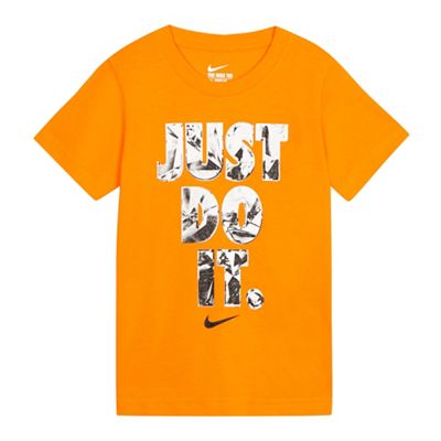Nike Boys' orange 'Just Do It' t-shirt